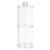 Cotton Swab Organizer 2 Layer Round Transparent Plastic Cotton Swab Holder for Bathroom Bedroom
