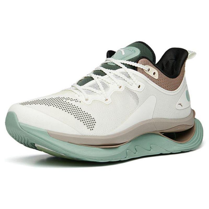 Anta Starfire men national team short-distance training running shoes white gray green 112225680A-3