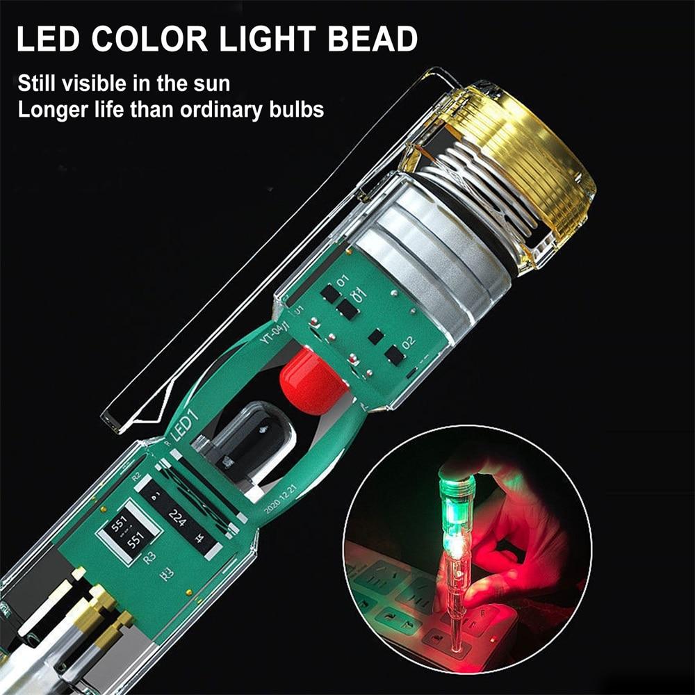 1PC Induced Electric Tester Pen Screwdriver Probe Light Voltage Tester Detector AC/DC 70-250V Test Pen Electrical Line Detector