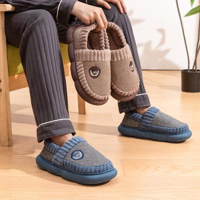 Хлопковые тапочки большого размера мужские зимние сумка и новые 46 домашние для помещений 48 теплые 50 тапочки с мехом осень и зима