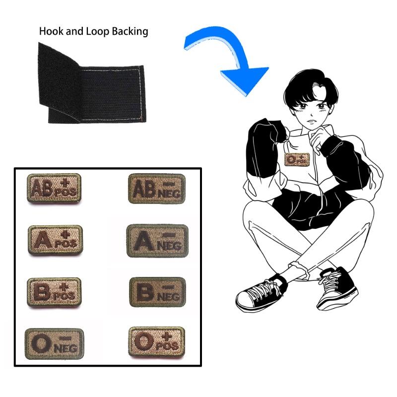 Премиальный вышитый патч с группой крови Ababo+pos Тактический идентификационный значок для военных энтузиастов