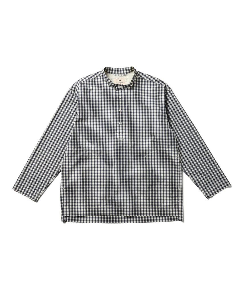 Snow Peak Gingham Check Pullover Long Sleeve and L SH-25SU104 Top, Shirt, Men's Women's, Gray, CH,