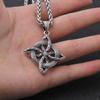 Ретро мода ведьма узел кулон ожерелье ведьмы защита узел ожерелье кулон узел кулон панк ожерелье из нержавеющей стали полые шармы