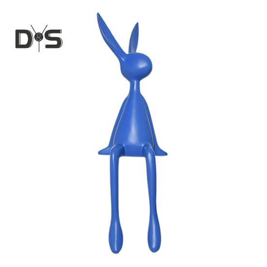 Статуэтка сидящего кролика, длинноногого кролика, смоляная статуэтка, скульптура животного, домашний офис, книжная полка, настольное пасхальное украшение, орнамент