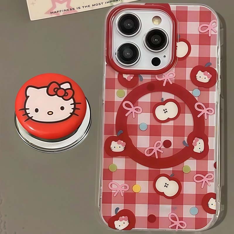 Магнитный чехол-держатель Hello Kitty с эффектом встряски для Samsung Galaxy S26 Ultra S25 S24 S23 S22 Plus Ultra FE 5G