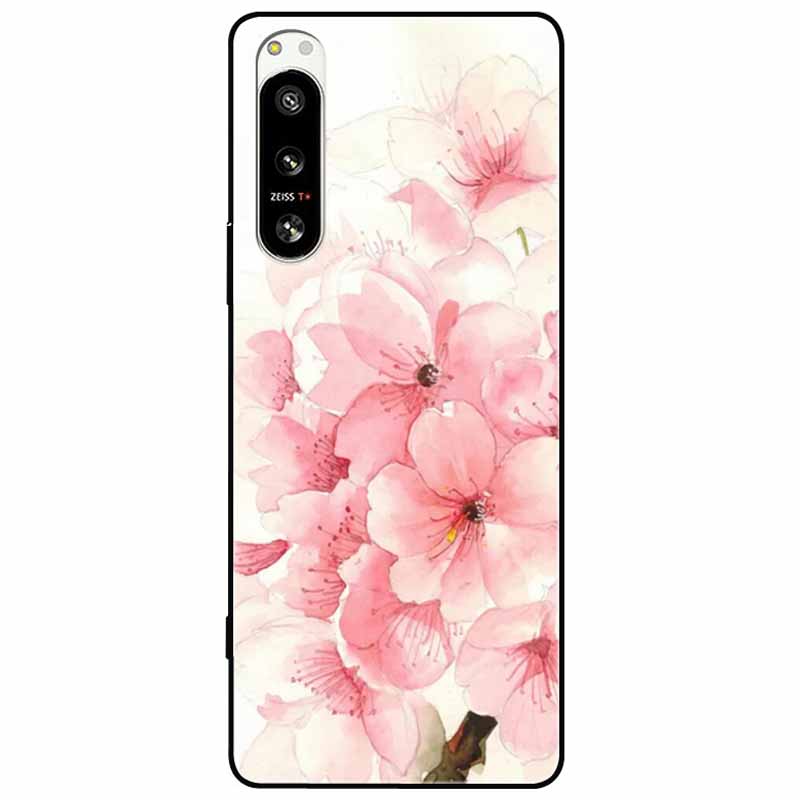 For Sony Xperia 5 IV / 1 IV Case 10IV Soft Silicone Flower Phone Back Cases For Sony Xperia 10 IV V Cover 5IV TPU Bumpers 10V