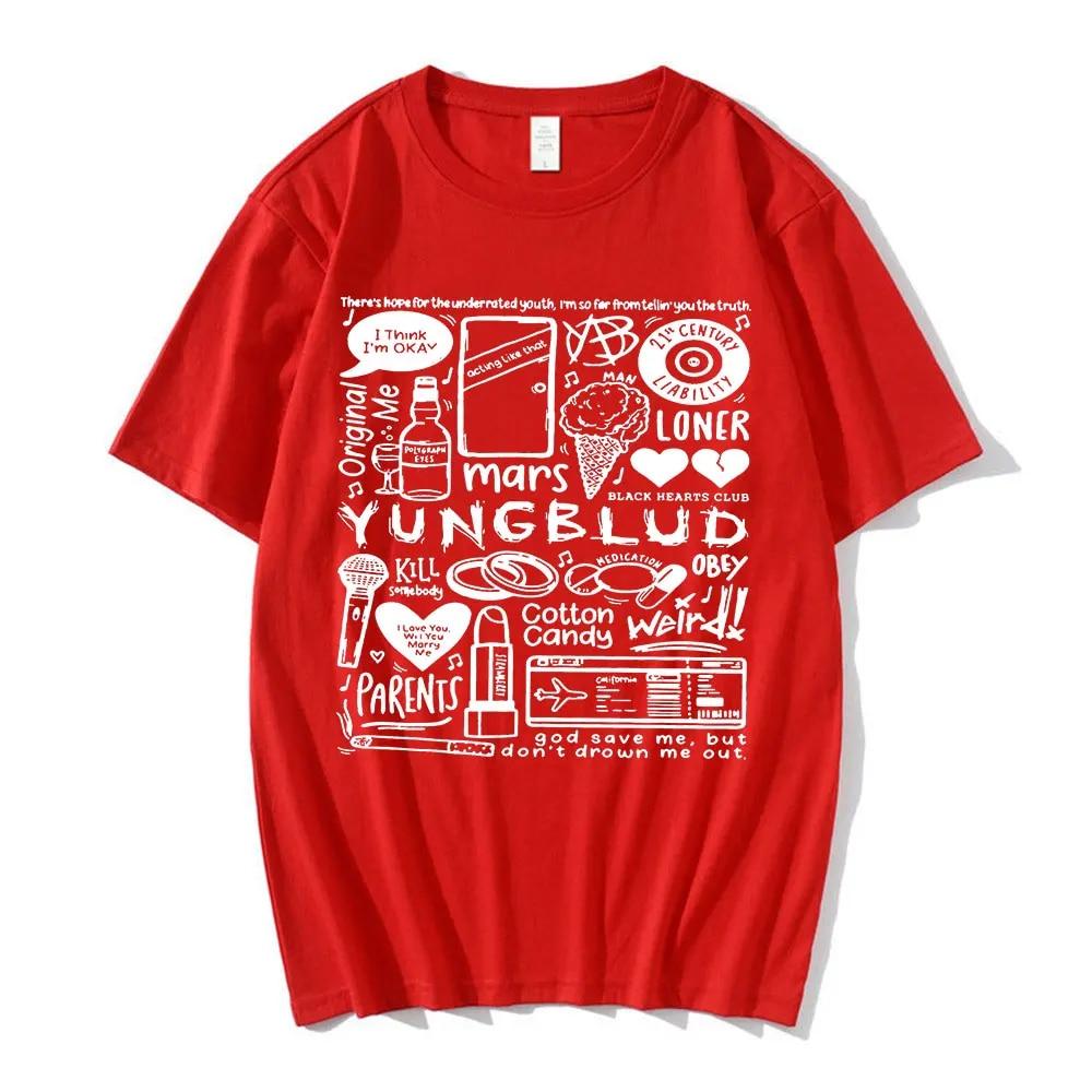 Футболка с принтом Yungblud, унисекс WoUnisex, футболка большого размера с круглым вырезом и короткими рукавами, футболка в стиле хип-хоп, футболки унисекс с графикой, уличная одежда