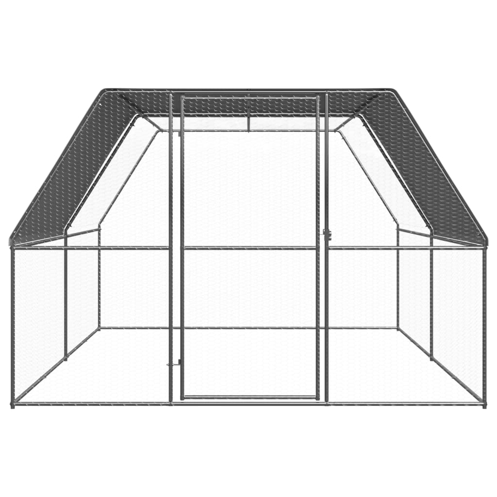 Outdoor Chicken Coop 3x4x2 m Galvanized Steel