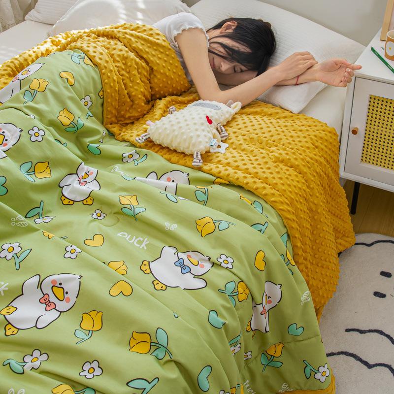 Стираный хлопок и лен, летние бобы, летнее прохладное одеяло, дышащее, тонкое одеяло с кондиционером для дома, одеяло с ворсом из ледяного шелка, летнее одеяло