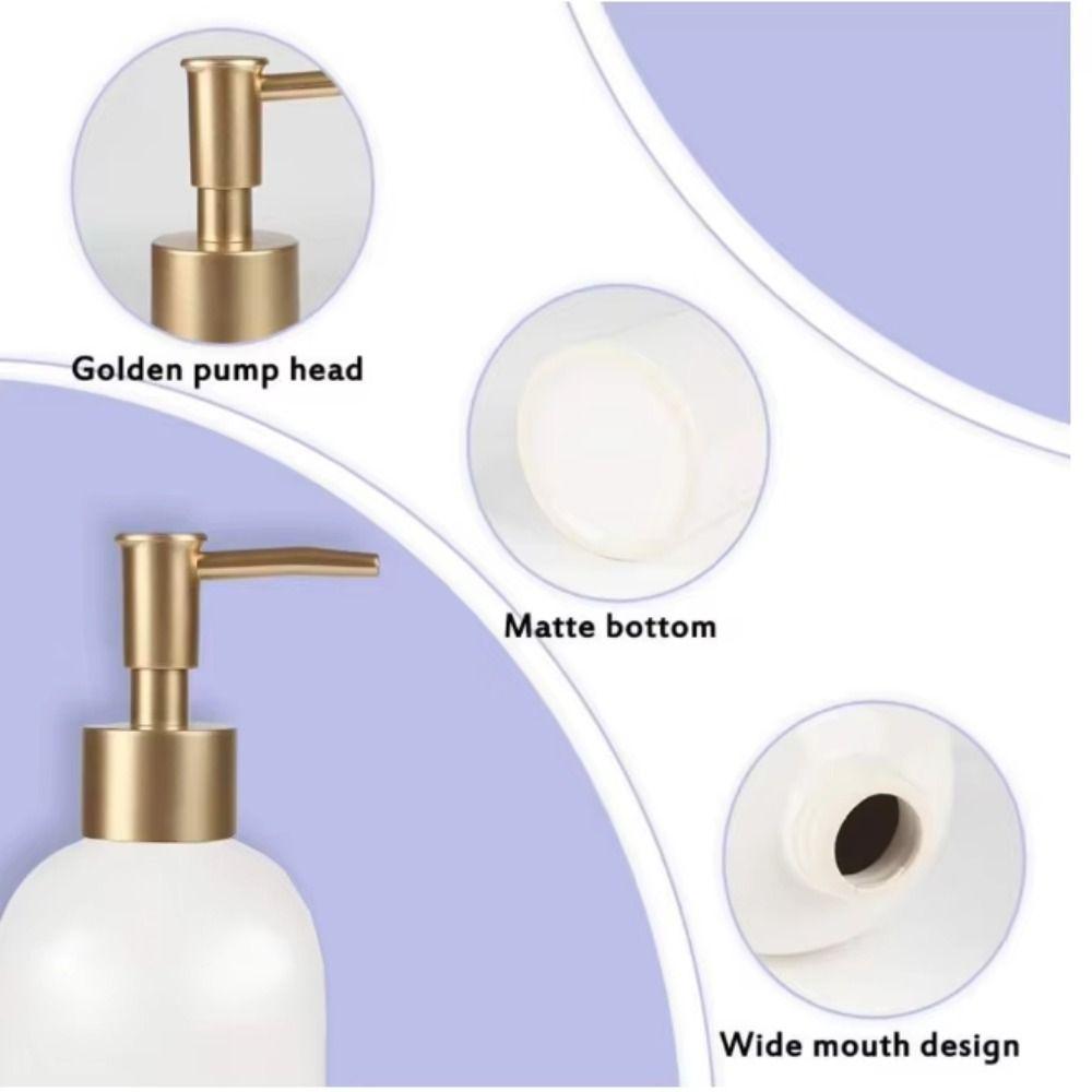 Press Type Ceramic Soap Dispenser Empty Hand Sanitizers Container Modern Liquid Pump Bottle  Sink