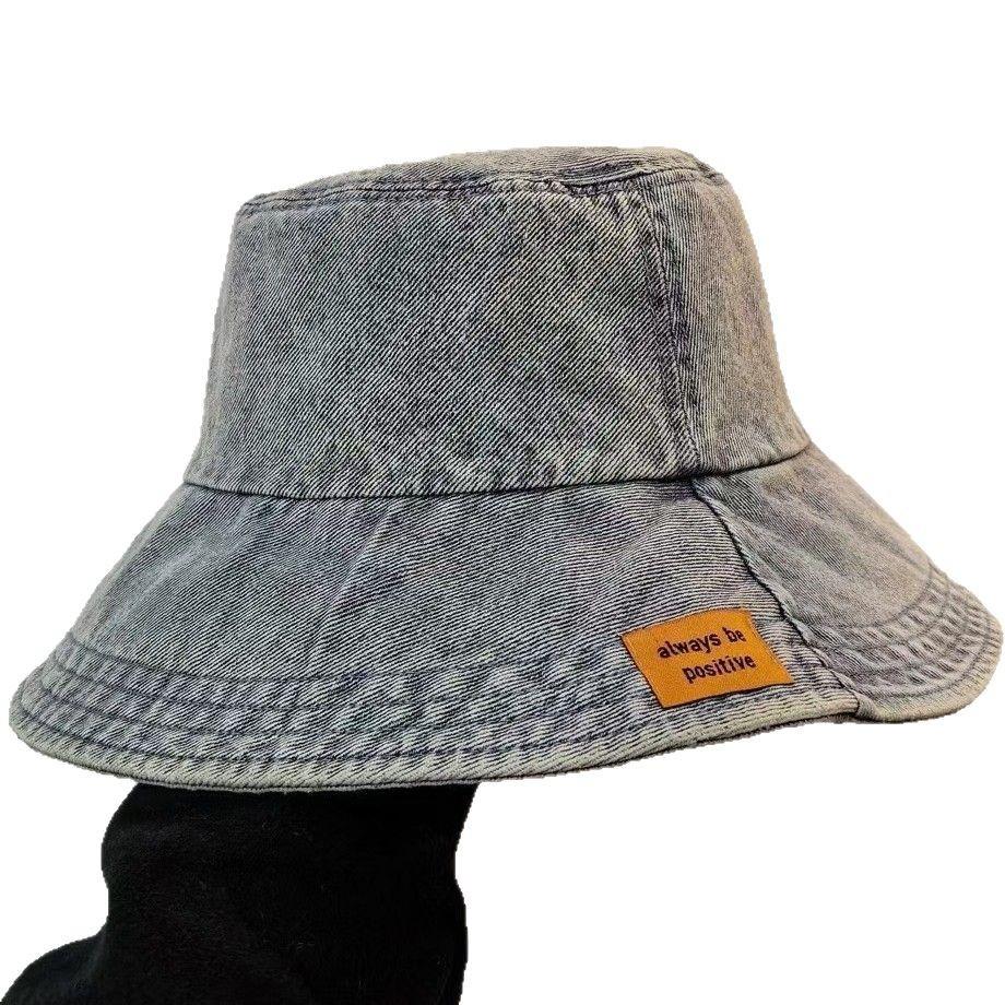 Кепка рыбака в стиле ретро с большими полями из денима, женская, весенне-летняя, мужская, универсальная, солнцезащитная, для отдыха на природе