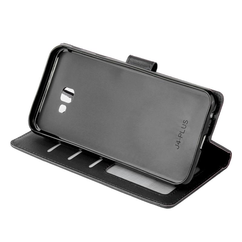 Кожаный чехол для Samsung Galaxy J4 Plus на для Samsung J4 J6 Plus 2018 Чехол Классический стиль Флип-кошелек Чехлы для телефонов Женщины Мужчины