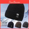 M Printing Letter Knitted Winter Beanie Hat Lightweight Warm Cap Fashion Gift