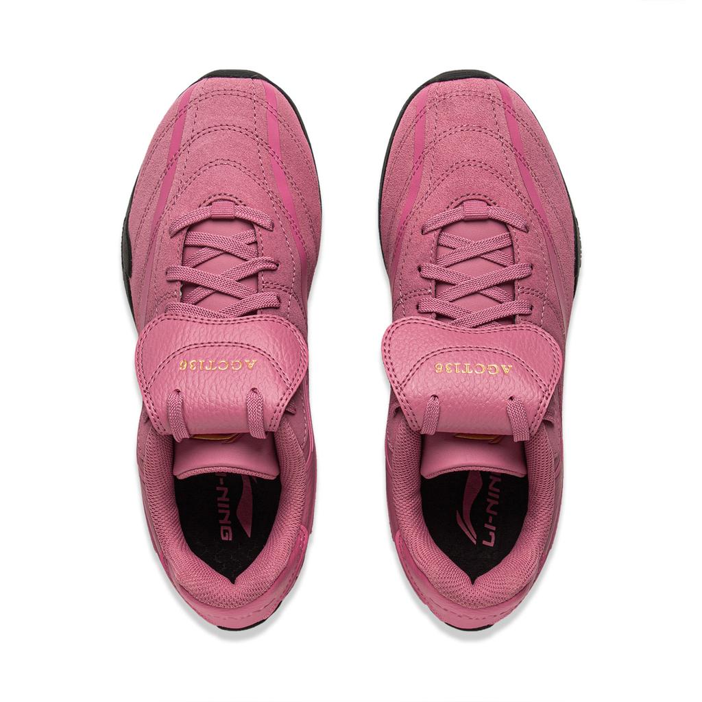 Li Ning Film Pulse Нескользящие, износостойкие, легкие, низкие, повседневные кроссовки для женщин, цвет 'Цветущая Дань' розовый, AGLV136-3
