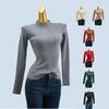 Glutinous Comfortable Knitting Half Turtleneck Bottoming Shirt Sweater Female Autumn and Winter Minimalist Elegant Inner Match Slim Long Sleeve Top