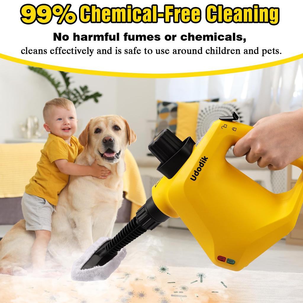 Udodik Steam Steam Cleaner with 10 Piece Accessory Pressurized Steam Cleaning Machine Multipurpose and All Natural and Steam Cleaning for Carpet