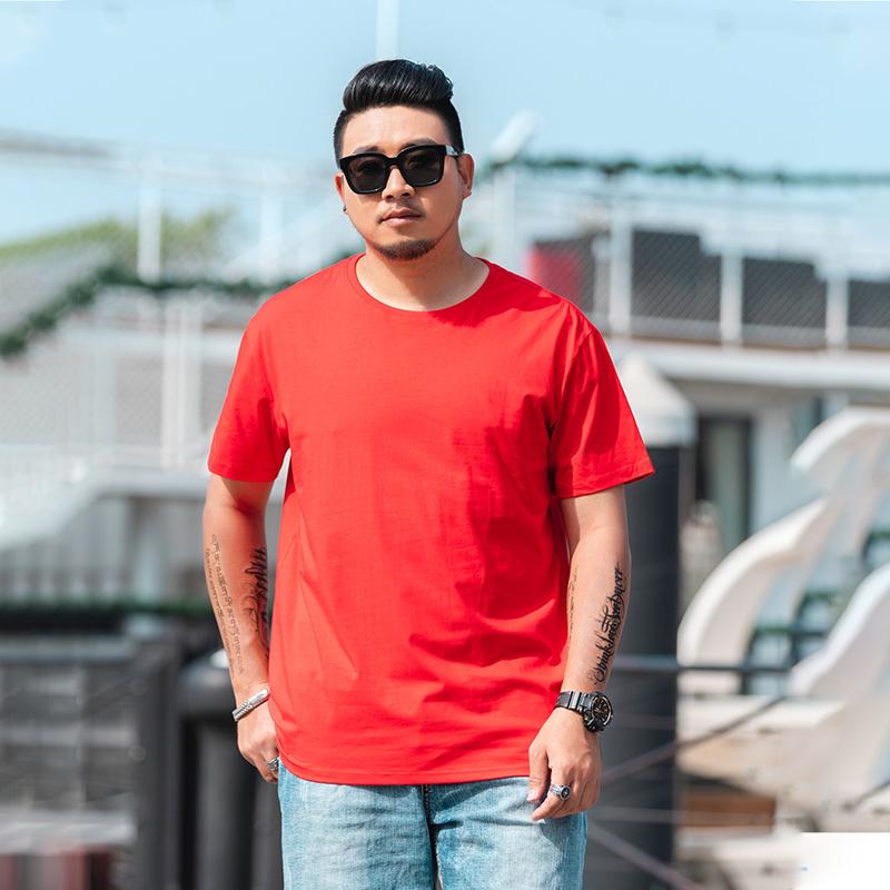 Мужская свободная футболка большого размера M-7XL 8XL Мужская однотонная футболка с круглым вырезом и короткими рукавами