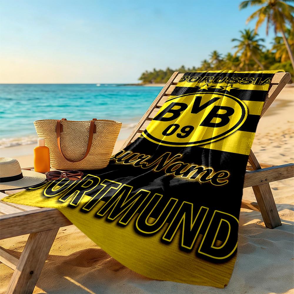 Borussia Dortmund Customize Text Beach Towel Super Soft & Absorbent
