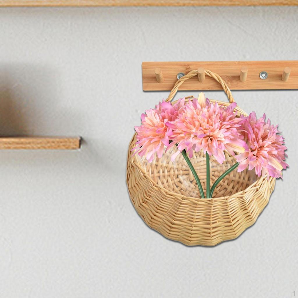 Wall Hanging Basket Flower for Dried Flowers Pot Decorative Woven Planter