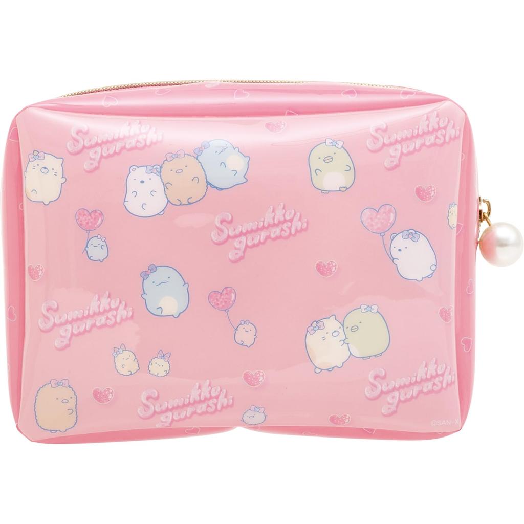 San-X Sumikko Gurashi Sumikko Cosmetic Pouch, Pink, FE41301, H120 X W160 X D60mm