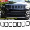 7pcs Front Grille Grill erts Cover Trims Kit for Jeep Compass 2017- Black