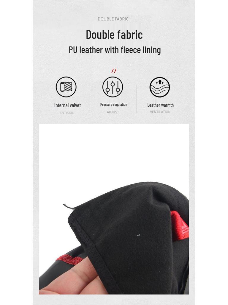 Windproof Waterproof Winter Cycling Shoe Covers - Warm PU Fabric
