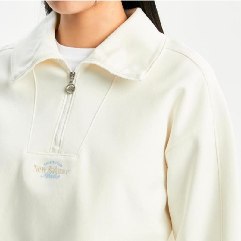 New Balance Футболка с длинным рукавом Kqj Nbnce1W212 64 W Signature Semi Crop Half Zip Up SweatShirt S