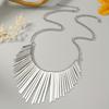 Exaggerated Personality Frosted Metal Tassel Necklace Long Clavicle Chain Necklace Neck Jewelry
