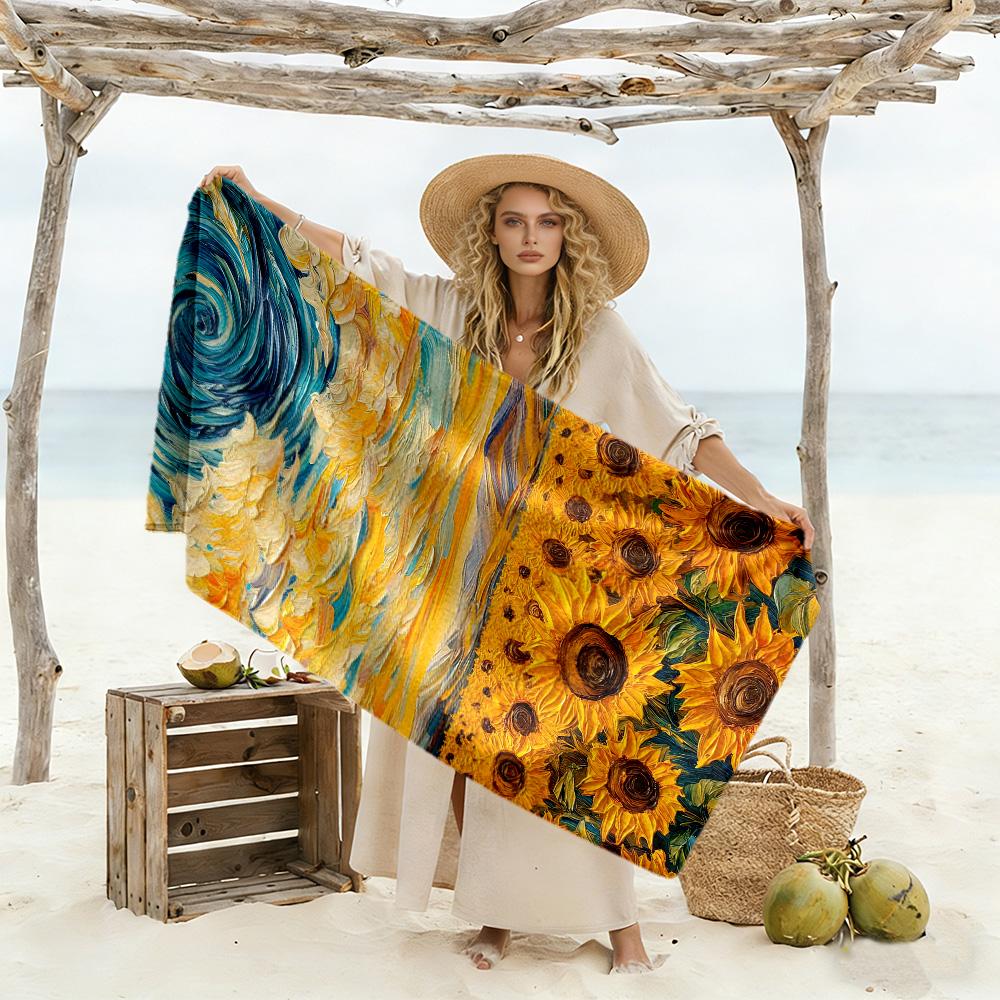 Van Gogh Beach Towel Soft Durable Quick-Dry Comfortable Lightweight