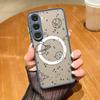 Милый узор планеты прозрачный матовый магнитный чехол для Samsung S24 FE S23 Ultra A55 A15 A35 A54 A34 для Magsafe ударопрочный защитный объектив тонкий чехол для телефона