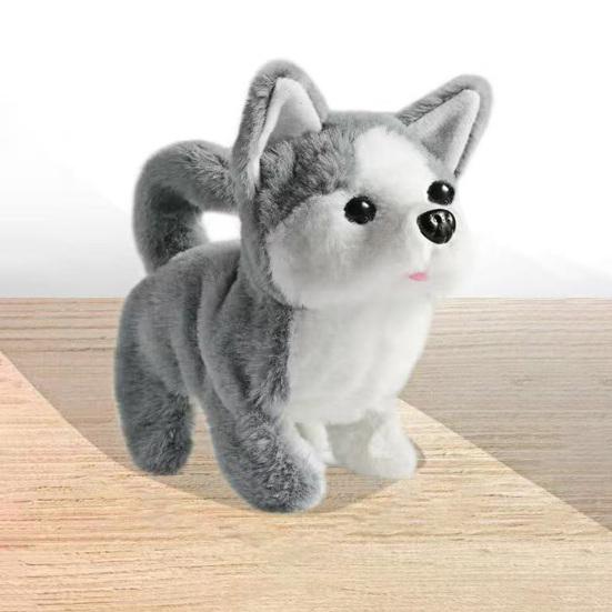 Kids Electric Plush Dog Toy Walking Barking Tail Wagging Interactive Puppy Plushie Toy Toddlers Boys Girls Educational Simulation Animal Toy