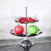 Двухслойная тарелка с фруктами из нержавеющей стали в виде лепестков, украшение для стойки регистрации отеля, двухслойный поднос для хранения закусок и сухофруктов, мягкое украшение