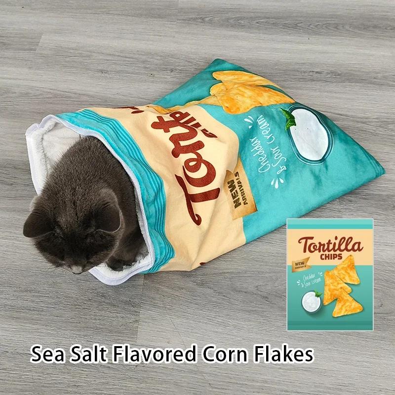 6 Gourmet Pattern Designs Cat Tunnel Toy, Collapsible Interactive Cat Drill Bag Pet Toy With Plush Ball, Cat Tunnel Bag