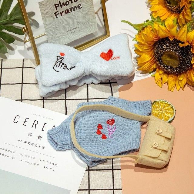 Аксессуары для кукол Lalafanfan Cafe Duck, одежда Kawaii Duck с одеждой, плюшевые игрушки, мягкая повязка для волос, подарок для девочек