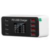 Настольное USB-зарядное устройство, 8 портов, PD 30 Вт, цифровой дисплей, USB-станция для зарядки телефона, планшета, 100–240 В
