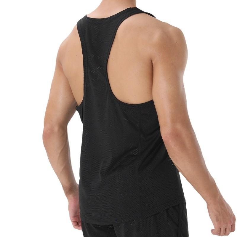 Мужской жилет для активного отдыха, быстросохнущий, для бега, фитнеса, аэродинамической трубы, сетчатый спортивный жилет без рукавов I-образной формы, мужской