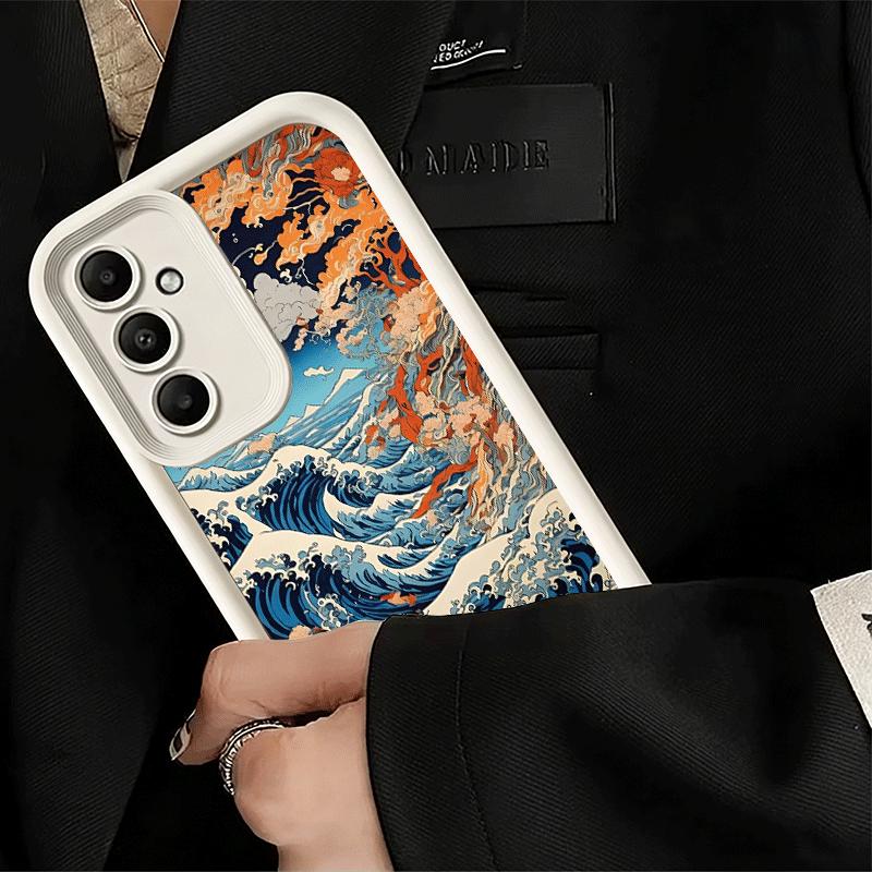 Японская волна Канагава Серфинг Мягкий чехол для телефона для Samsung Galaxy S26 Ultra S25 Edge S24 S23 S22 Plus S21 S20 FE 5G Корпус Силикон