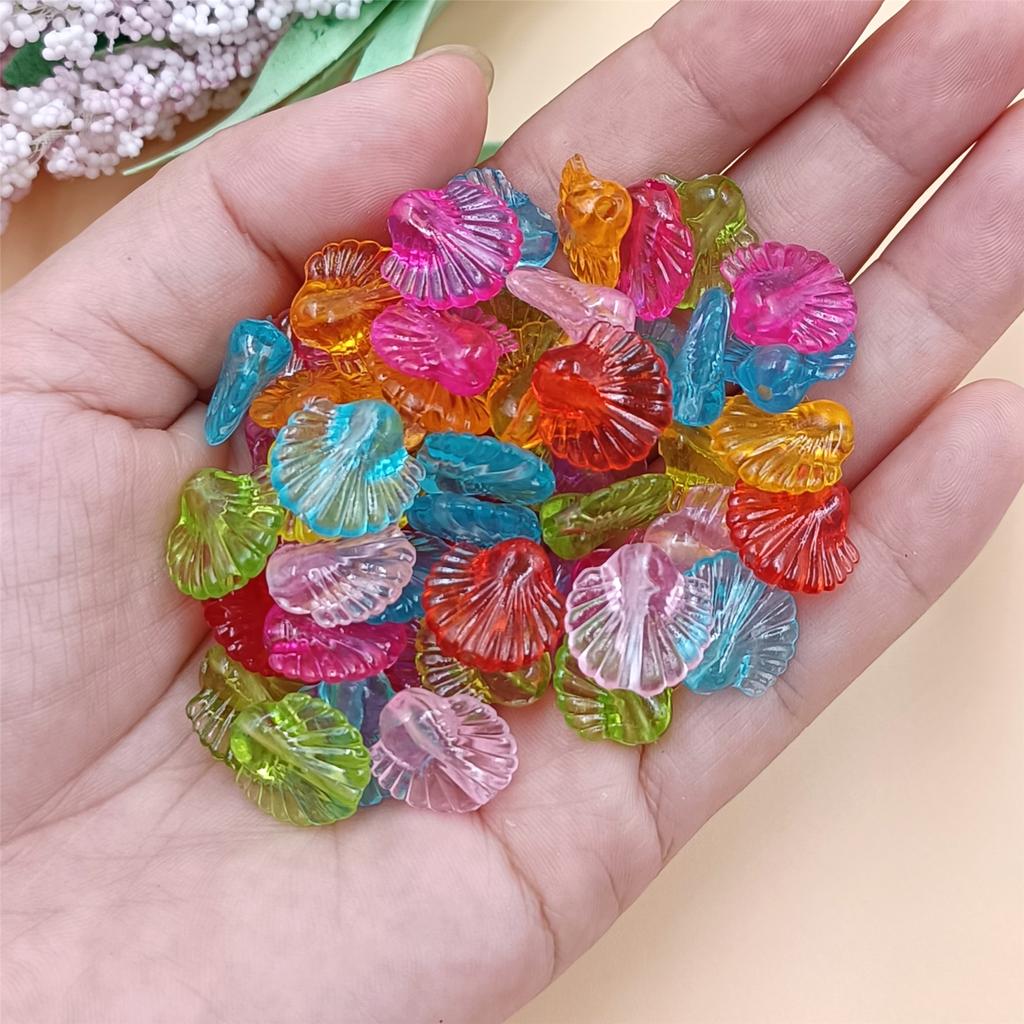 Home Party Supplies Hand-Beaded Mixed Color Flower Heart Shell Candy Candy Color DIY Loose Beads Beads With Hole Crafted 150Pcs for Jewelry Making