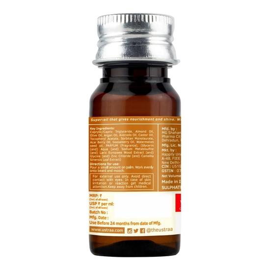 Ustraa Beard Growth Oil - 35ml - More Beard Growth, With Redensyl, 8 Natural Oils Including Jojoba Oil, Vitamin E, Nourishment & Strengthening