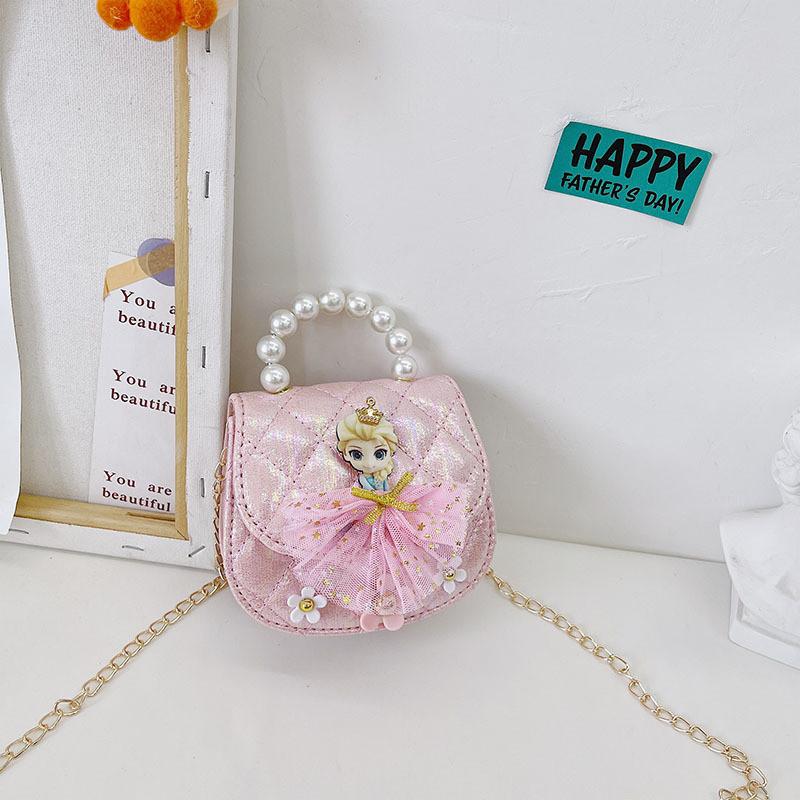 Adorable Mini Princess Handbag For Kids With Cute Cartoon Design And Pearl Details