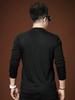 European Trendy Brand Long-Sleeve T-Shirt for Men with Letter Print, 2025 Autumn New Style, Half-High Collar Base Shirt, Autumn Top
