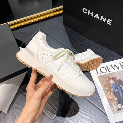 Grape Mom Studiolee Бостонский колледж~ Круглый носок Сплайсинг Шагающее дерьмо Ощущение Толстая подошва Шнуровка Немецкие тренировочные туфли Женские