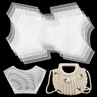 4 шт. Пластиковая сетка-канва для вязания крючком сумок, сетка для изготовления сумок своими руками, сетка для кошельков через плечо и кошельков своими руками, идеально подходит для акриловой пряжи, вышивки иглой