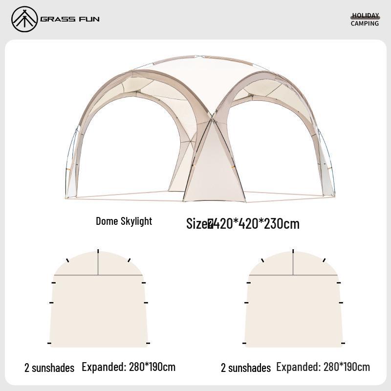 Купольная палатка: Солнцезащитный тент для нескольких человек, защита от непогоды, портативный для кемпинга на открытом воздухе.