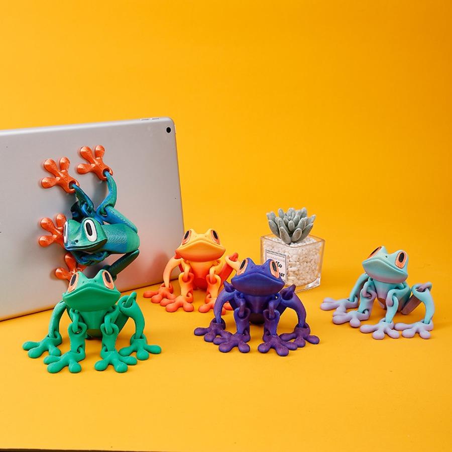 Popular cutting-edge 3D-printed magnetic frog fridge magnet with movable joints and night-light dragon effect