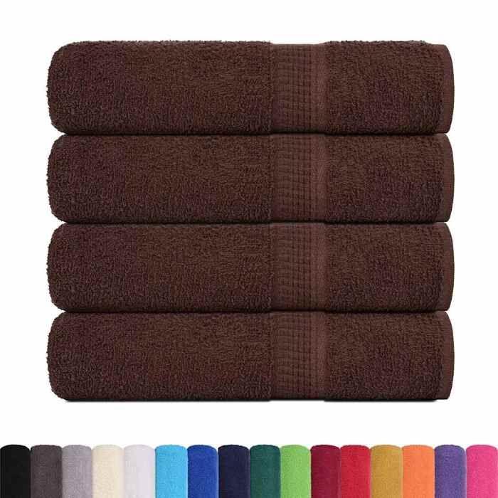 VidaXL Bath Towels 4 Pcs Brown 100x150 Cm 360 G/m² 100% Cotton, Towel, Set of Bath Towels, Towel 136765