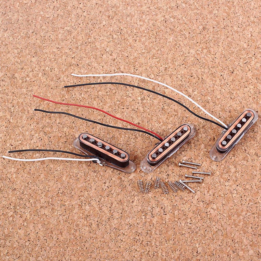 LuDa Alnico V Single Coil Pickup Set of 3 for SSS ST Style Guitar Black Color