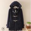 College Style Japanese Cute Coat Medium Long Ox Horn Buckle Student JK Coat Camel Winter Coat