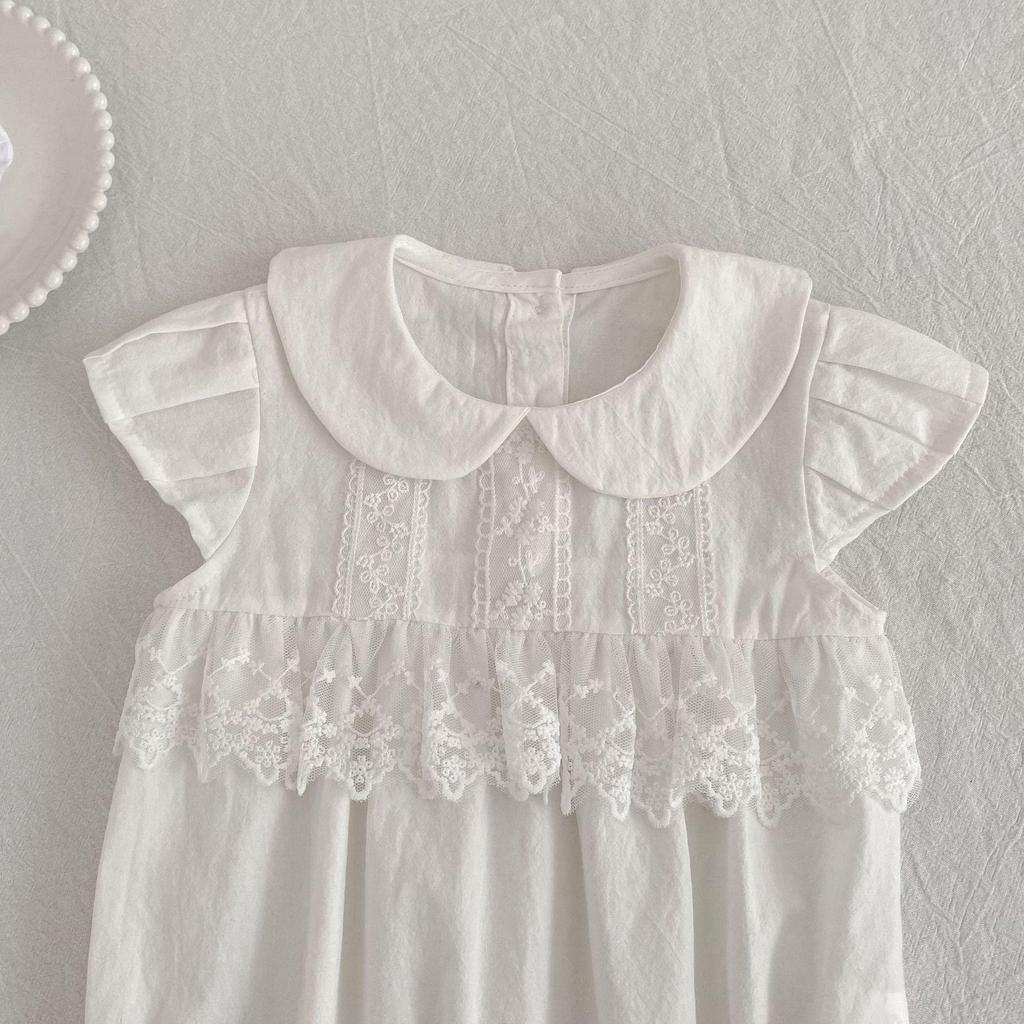 Комплект: Девочковое французское платье без рукавов с цветочным принтом и сборками & Боди для малыша для сестер