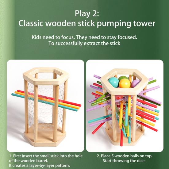 1 набор деревянных игральных костей с 35 палочками и 5 шариками для развития мелкой моторики, счета палочками, образовательной настольной игры для малышей и мальчиков и девочек в подарок